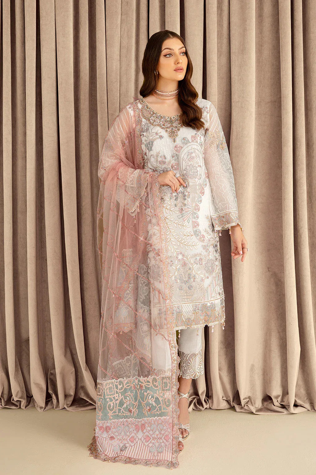 Ramsha | Minhal Organza Collection | M-707 - Aqsa Fabrics