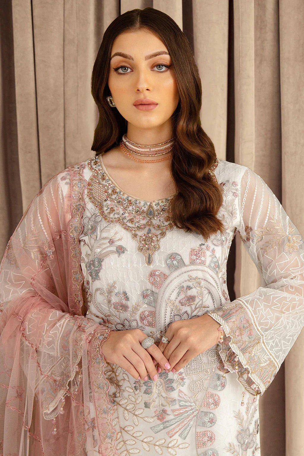 Ramsha | Minhal Organza Collection | M-707 - Aqsa Fabrics