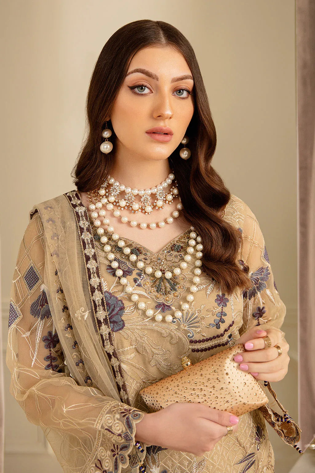 Ramsha | Minhal Organza Collection | M-702 - Aqsa Fabrics