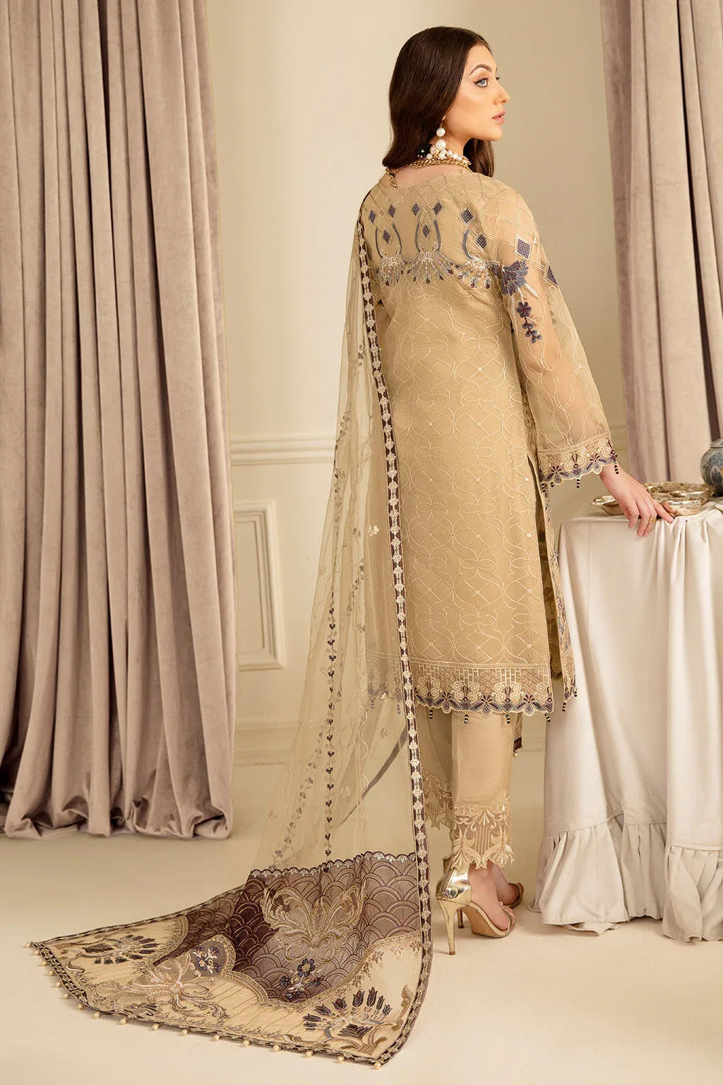Ramsha | Minhal Organza Collection | M-702 - Aqsa Fabrics