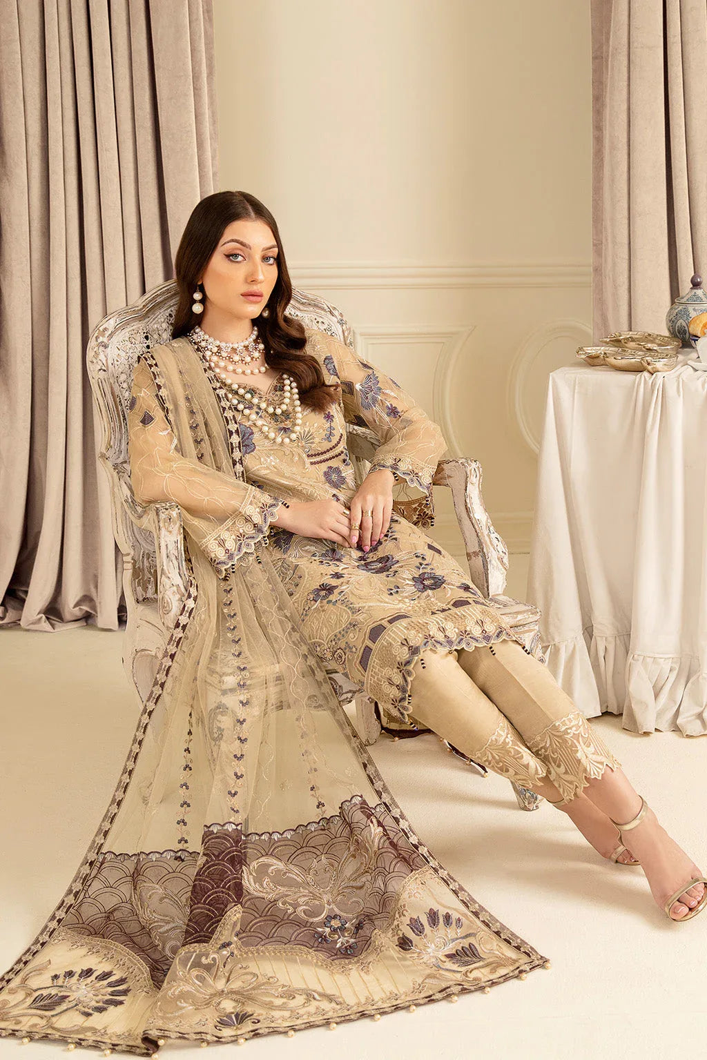 Ramsha | Minhal Organza Collection | M-702 - Aqsa Fabrics