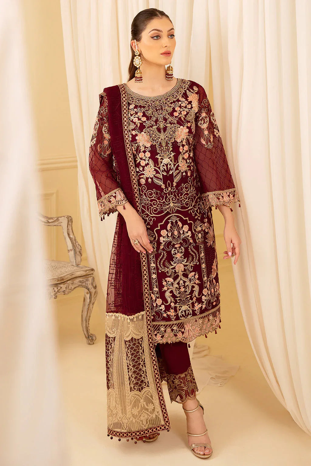 Ramsha | Minhal Organza Collection | M-706 - Aqsa Fabrics