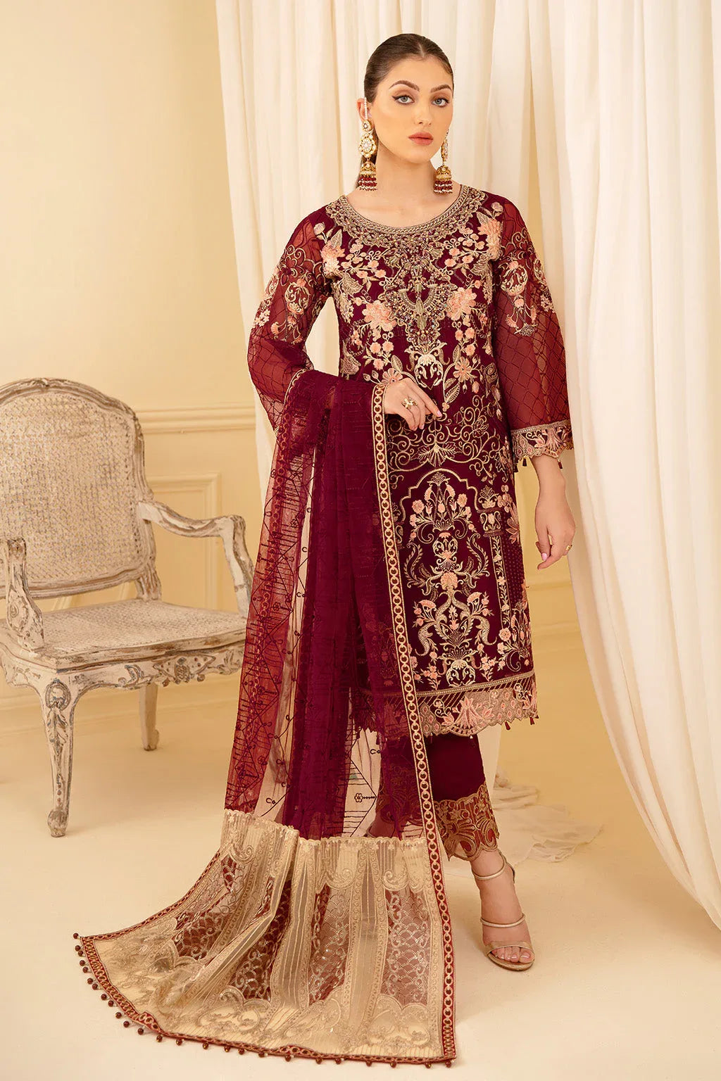 Ramsha | Minhal Organza Collection | M-706 - Aqsa Fabrics