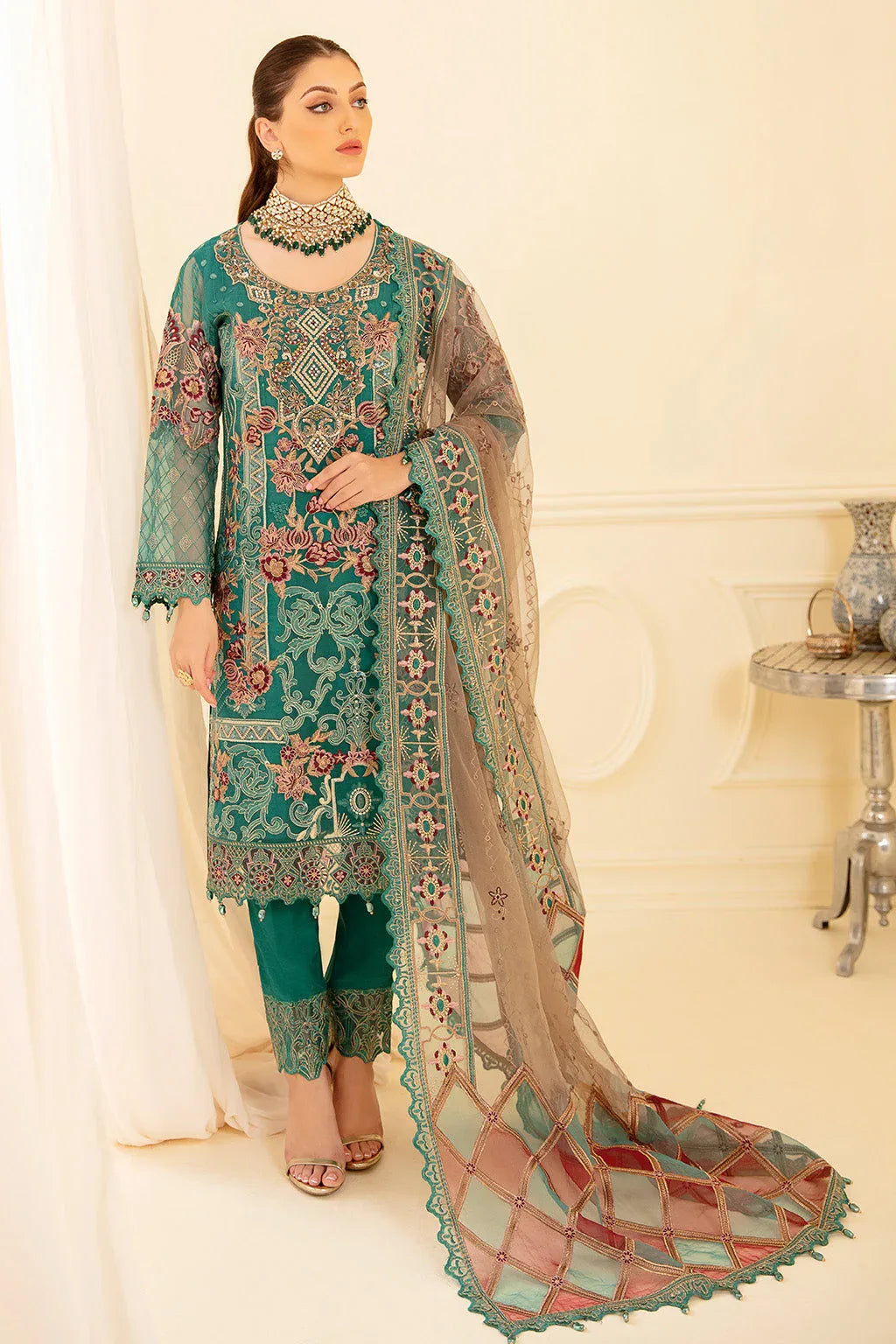 Ramsha | Minhal Organza Collection | M-708 - Aqsa Fabrics