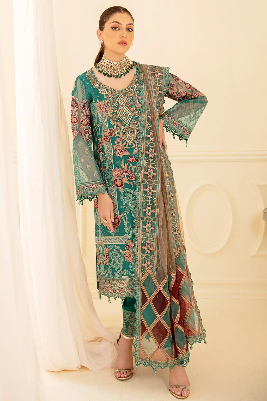 Ramsha | Minhal Organza Collection | M-708 - Aqsa Fabrics