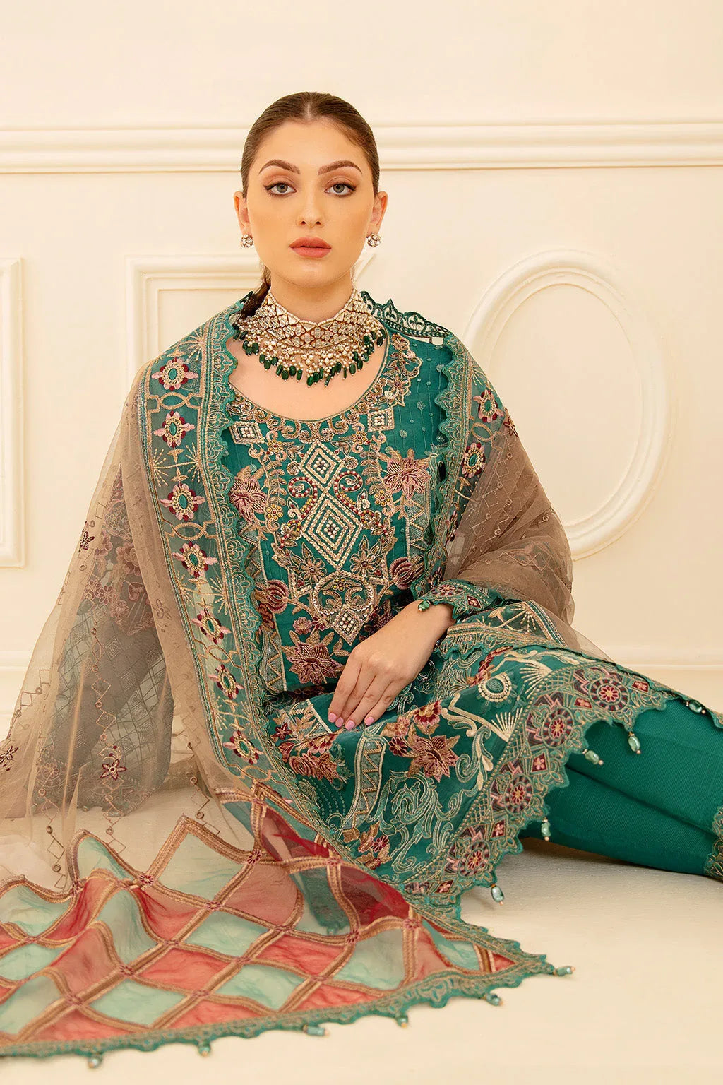 Ramsha | Minhal Organza Collection | M-708 - Aqsa Fabrics