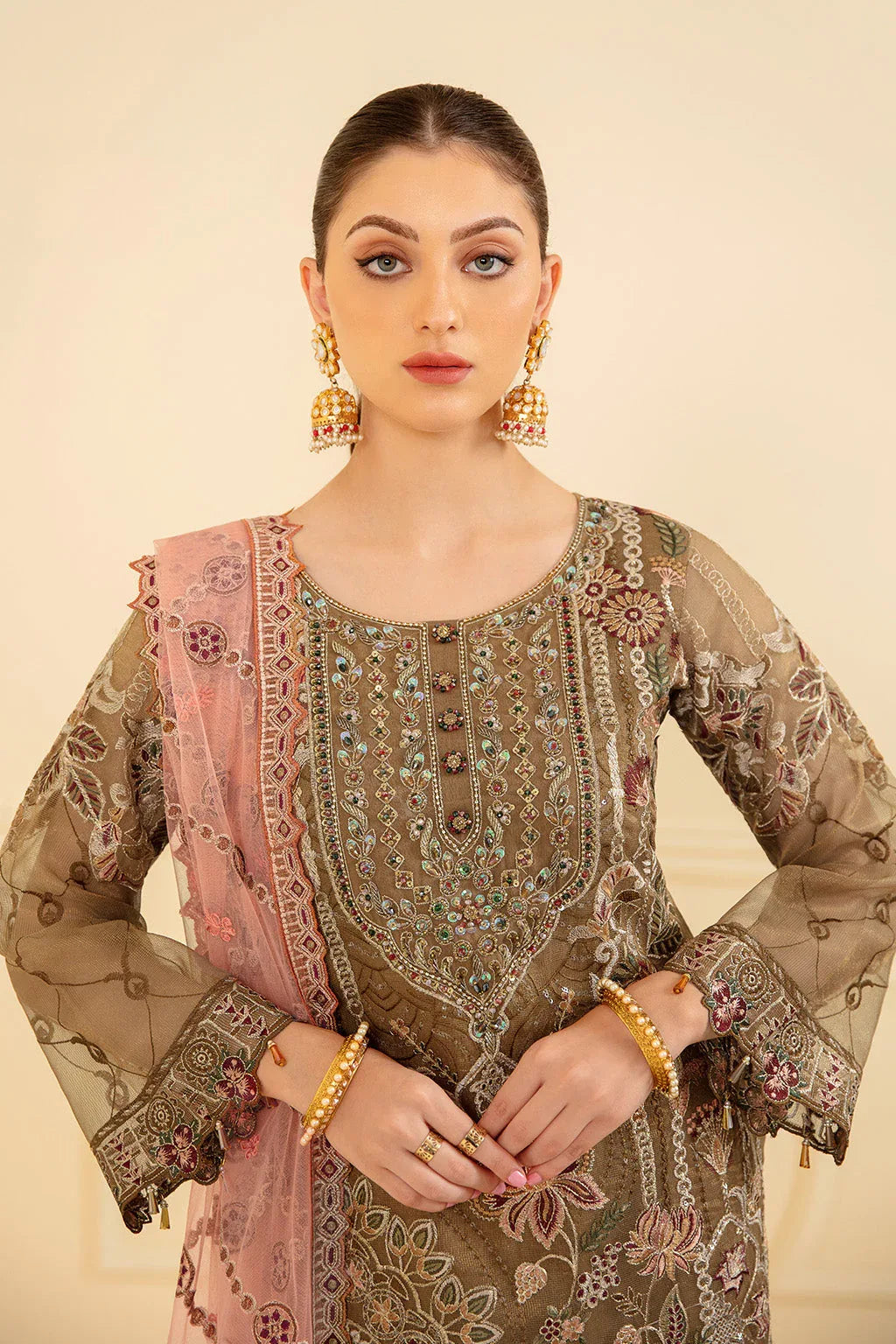 Ramsha | Minhal Organza Collection | M-705 - Aqsa Fabrics