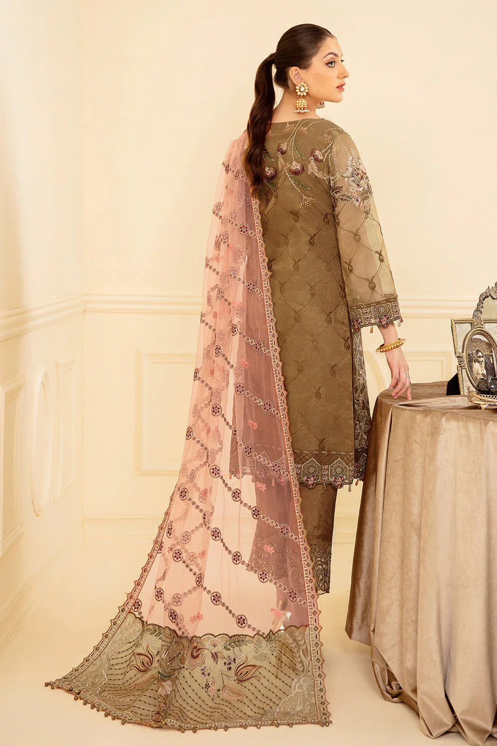 Ramsha | Minhal Organza Collection | M-705 - Aqsa Fabrics