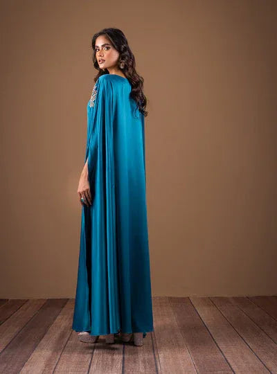 Zainab Chottani | The Kaftan Edit | Teal Waves - Aqsa Fabrics