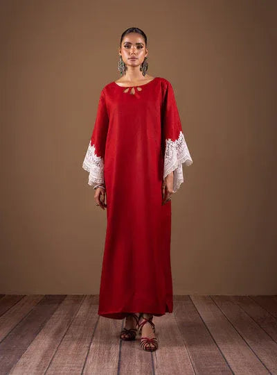 Zainab Chottani | The Kaftan Edit | Radiant Red - Aqsa Fabrics