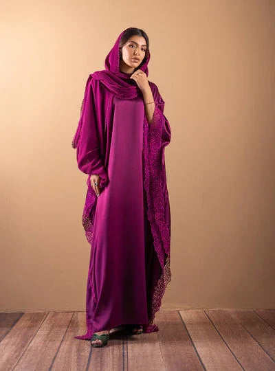 Zainab Chottani | The Kaftan Edit | Plum Flame - Aqsa Fabrics
