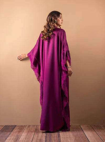 Zainab Chottani | The Kaftan Edit | Plum Flame - Aqsa Fabrics