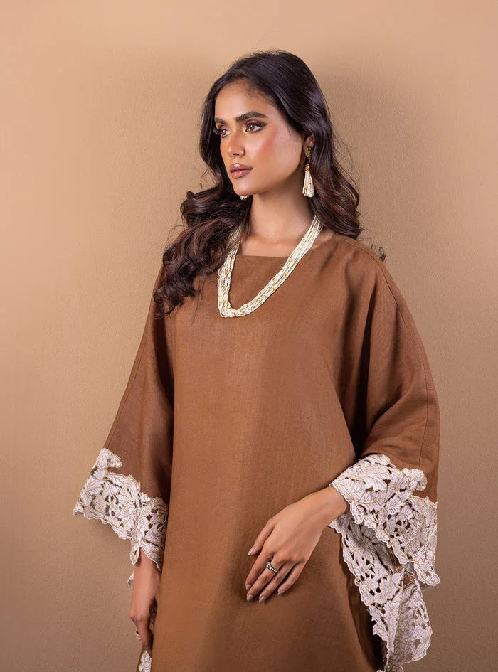 Zainab Chottani | The Kaftan Edit | Cinnamon Sand - Aqsa Fabrics