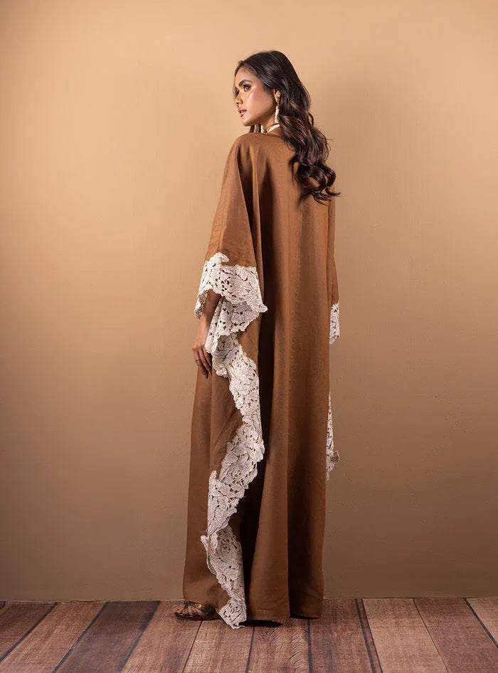 Zainab Chottani | The Kaftan Edit | Cinnamon Sand - Aqsa Fabrics