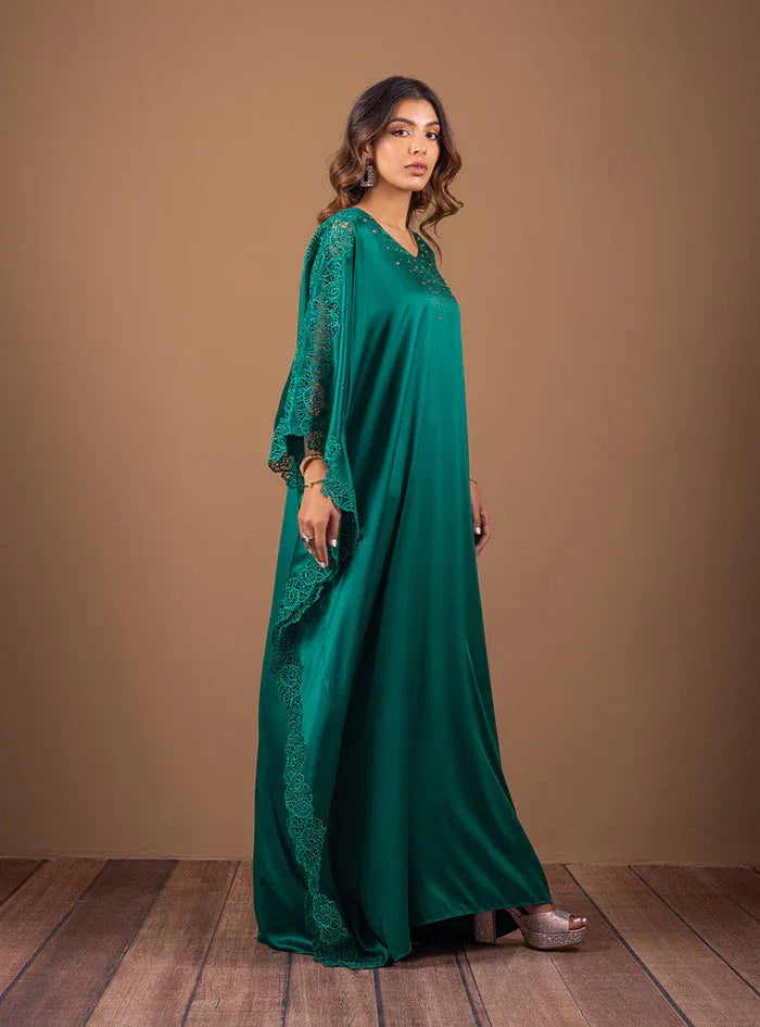 Zainab Chottani | The Kaftan Edit | Emerald Wishes - Aqsa Fabrics