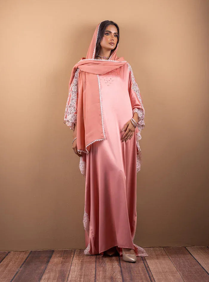 Zainab Chottani | The Kaftan Edit | Coral Blossom - Aqsa Fabrics
