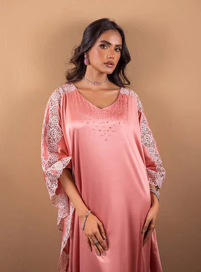 Zainab Chottani | The Kaftan Edit | Coral Blossom - Aqsa Fabrics