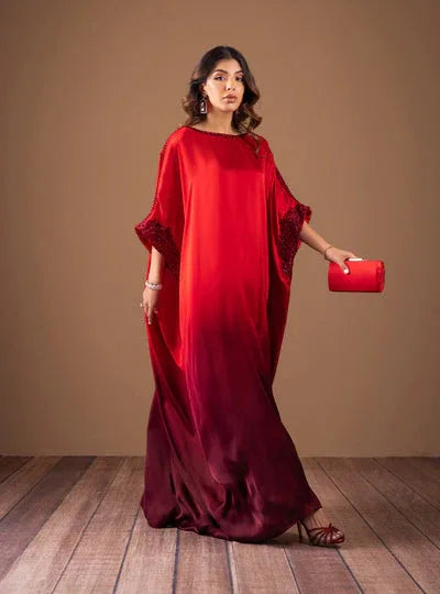 Zainab Chottani | The Kaftan Edit | Flickering Flame - Aqsa Fabrics
