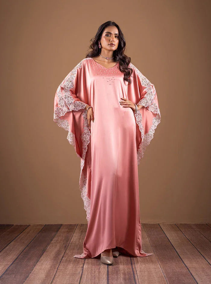 Zainab Chottani | The Kaftan Edit | Coral Blossom - Aqsa Fabrics