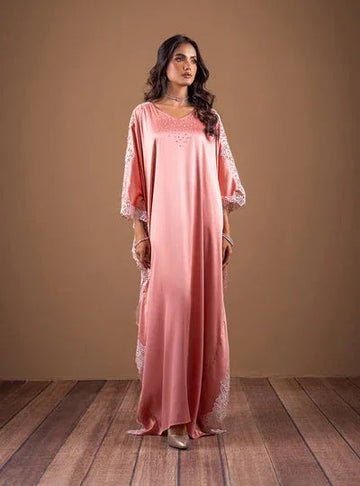 Zainab Chottani | The Kaftan Edit | Coral Blossom - Aqsa Fabrics