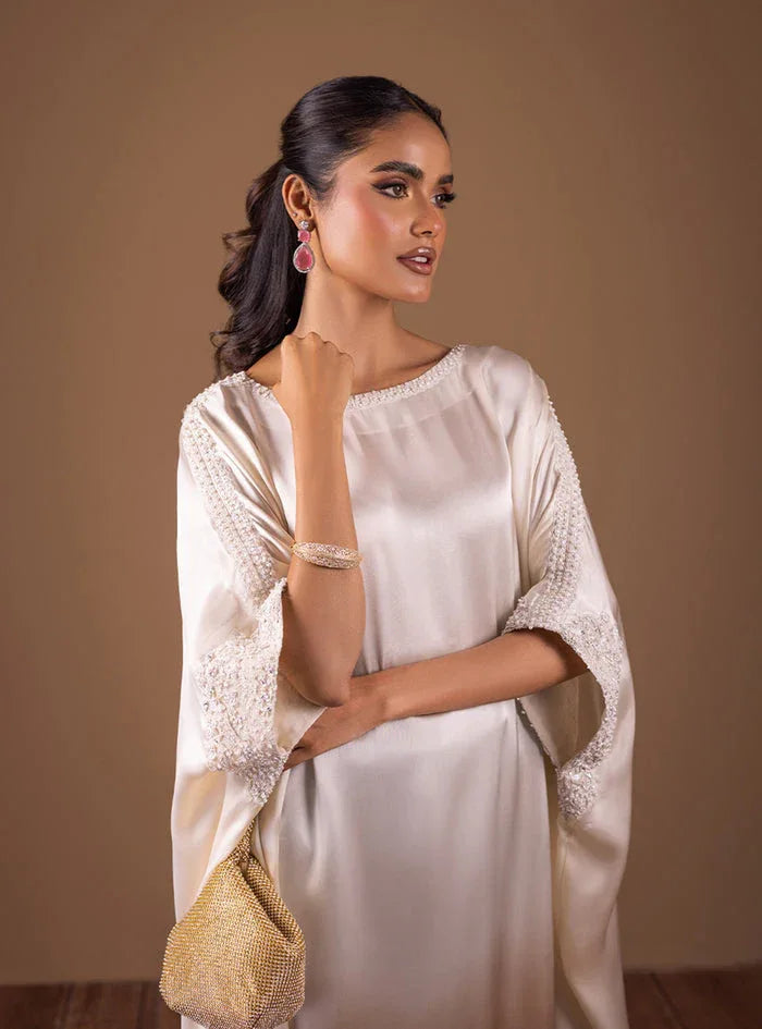 Zainab Chottani | The Kaftan Edit | Champagne Flame - Aqsa Fabrics