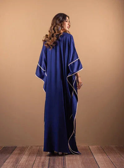 Zainab Chottani | The Kaftan Edit | Deep Blue Blossom - Aqsa Fabrics