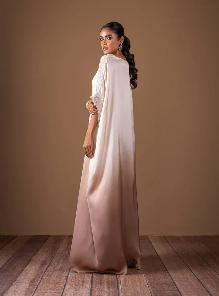 Zainab Chottani | The Kaftan Edit | Champagne Flame - Aqsa Fabrics
