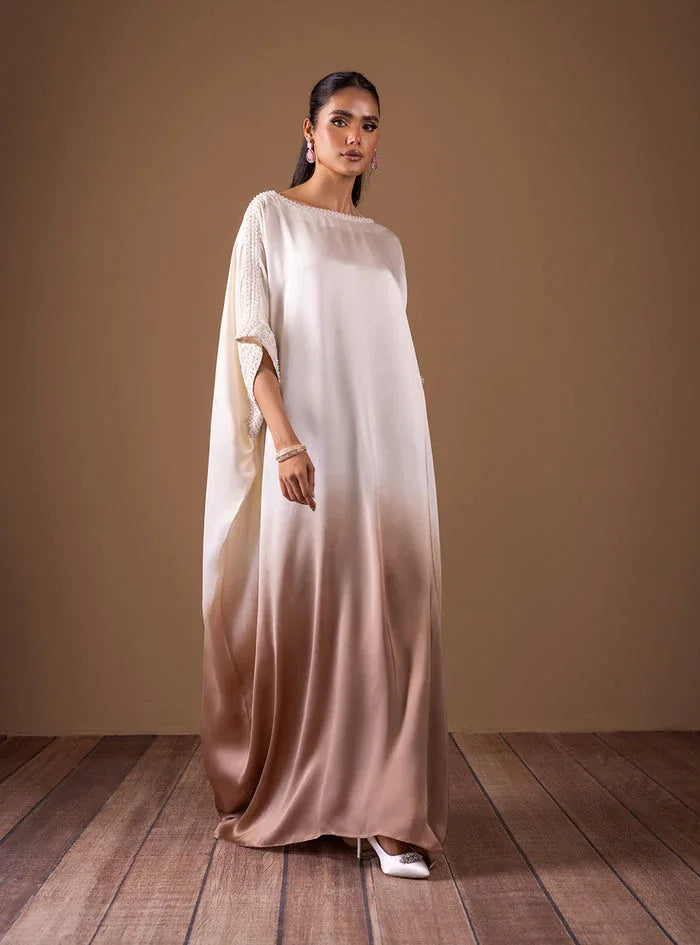 Zainab Chottani | The Kaftan Edit | Champagne Flame - Aqsa Fabrics