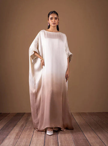 Zainab Chottani | The Kaftan Edit | Champagne Flame - Aqsa Fabrics
