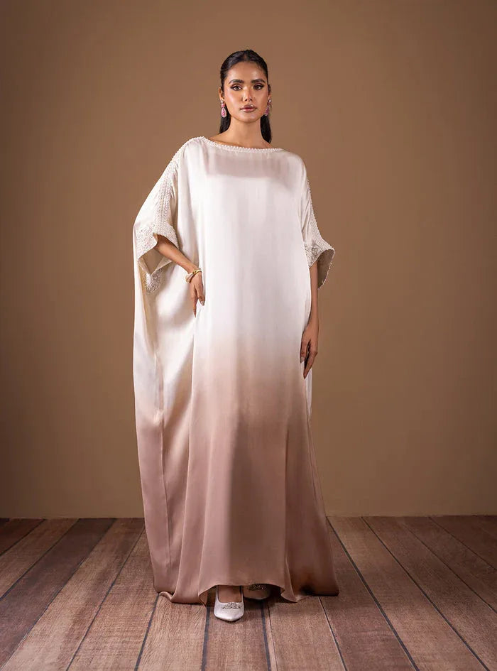 Zainab Chottani | The Kaftan Edit | Champagne Flame - Aqsa Fabrics