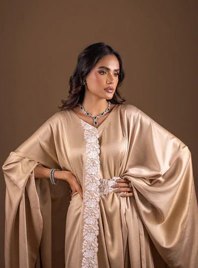 Zainab Chottani | The Kaftan Edit | Butter Vanila Flair - Aqsa Fabrics