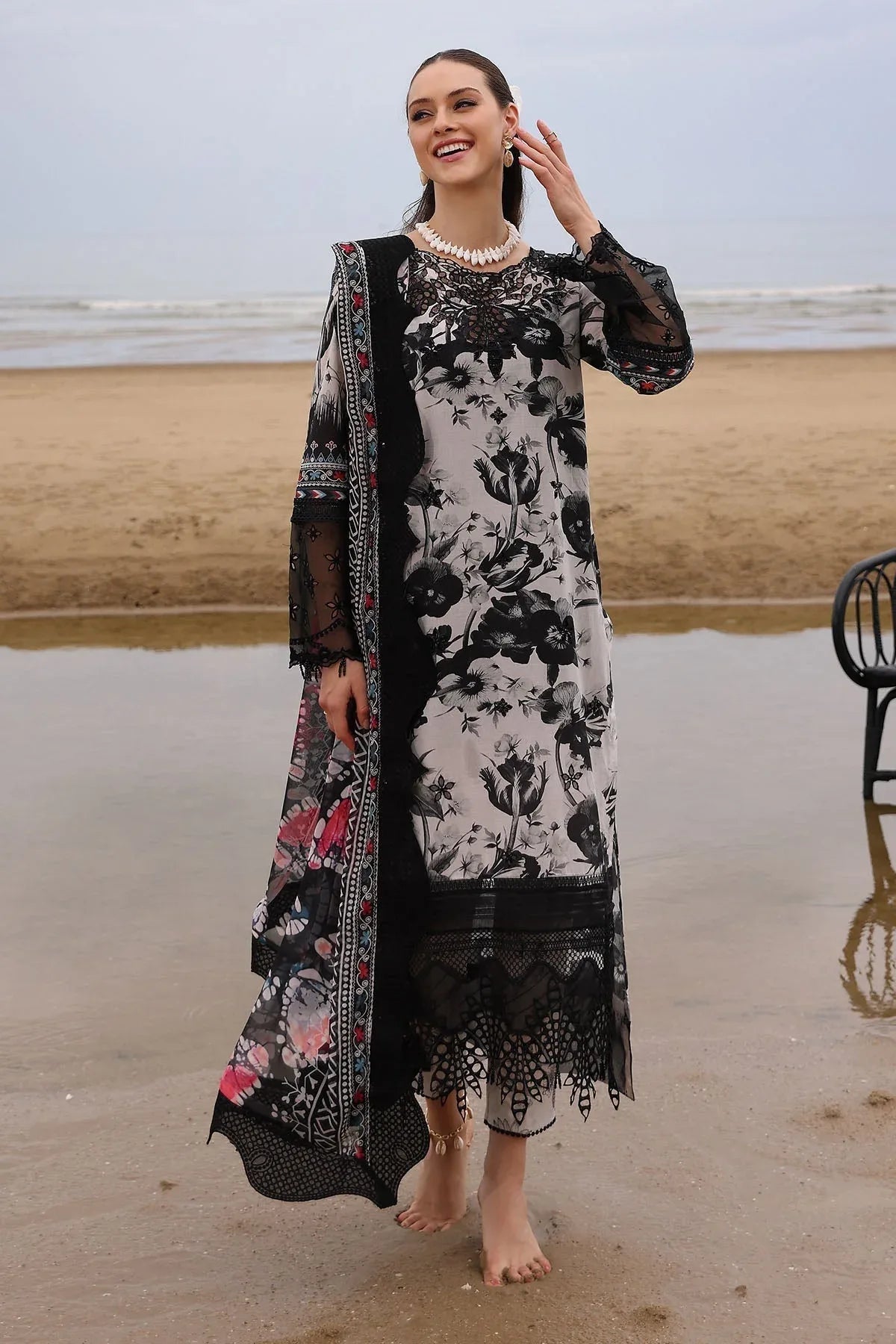 Nureh | Gardenia Embroidered Lawn 25 | NSG-175 - Aqsa Fabrics