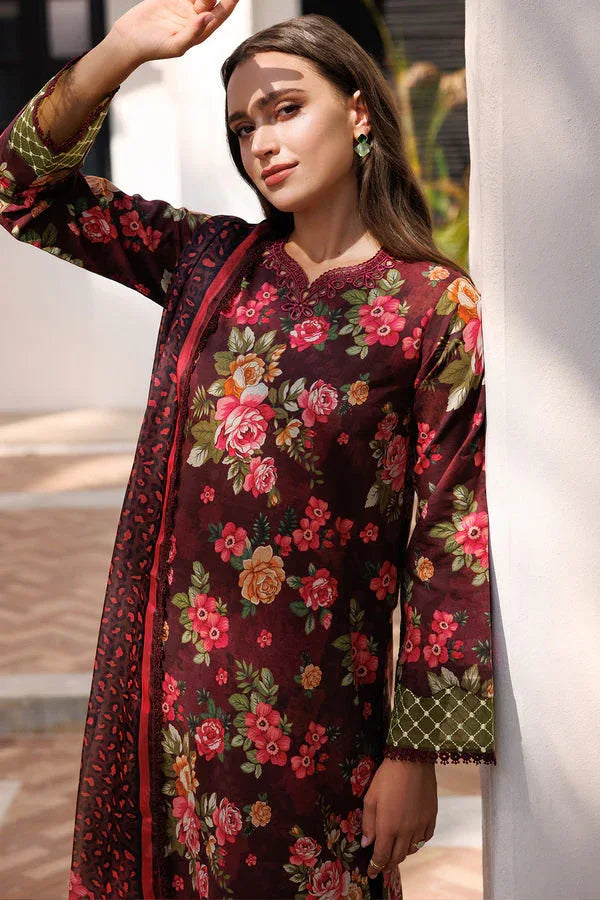 Farasha | Printed Essentials | Floral Berry - Aqsa Fabrics