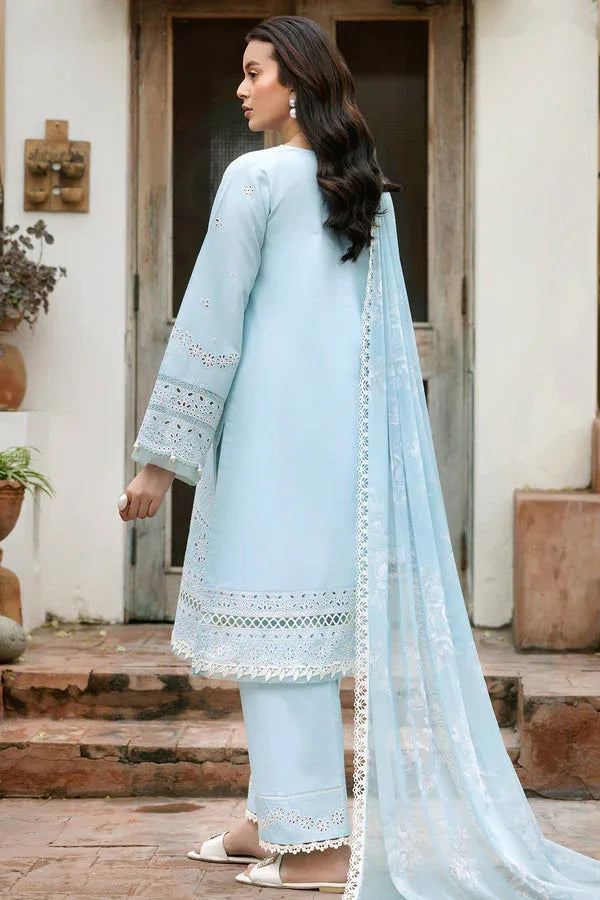 Farasha | Summer Weaves Embroidered Lawn | Sky Haze - Aqsa Fabrics
