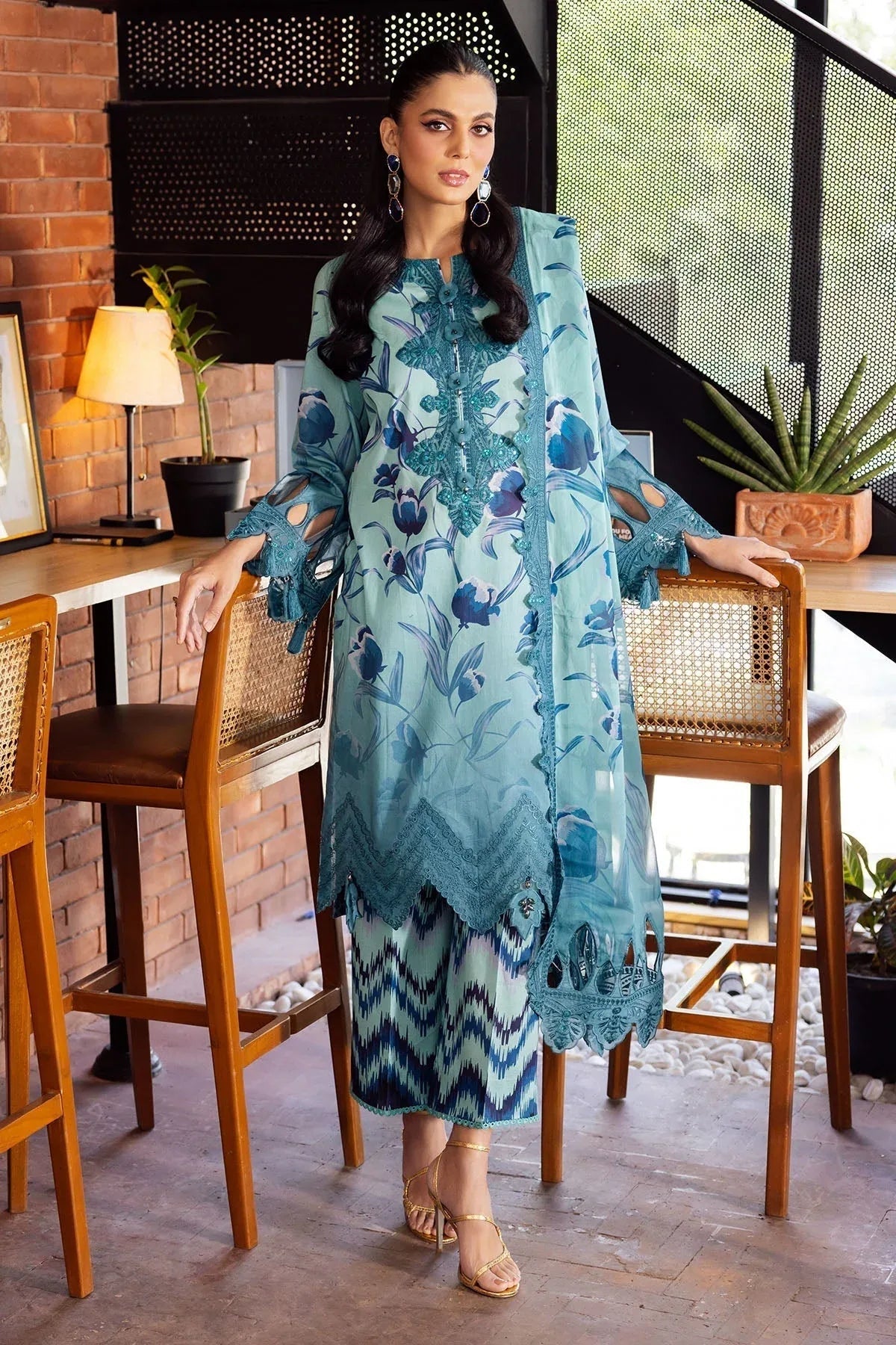 Nureh | Glam Girl Lawn | GL-08 - Aqsa Fabrics