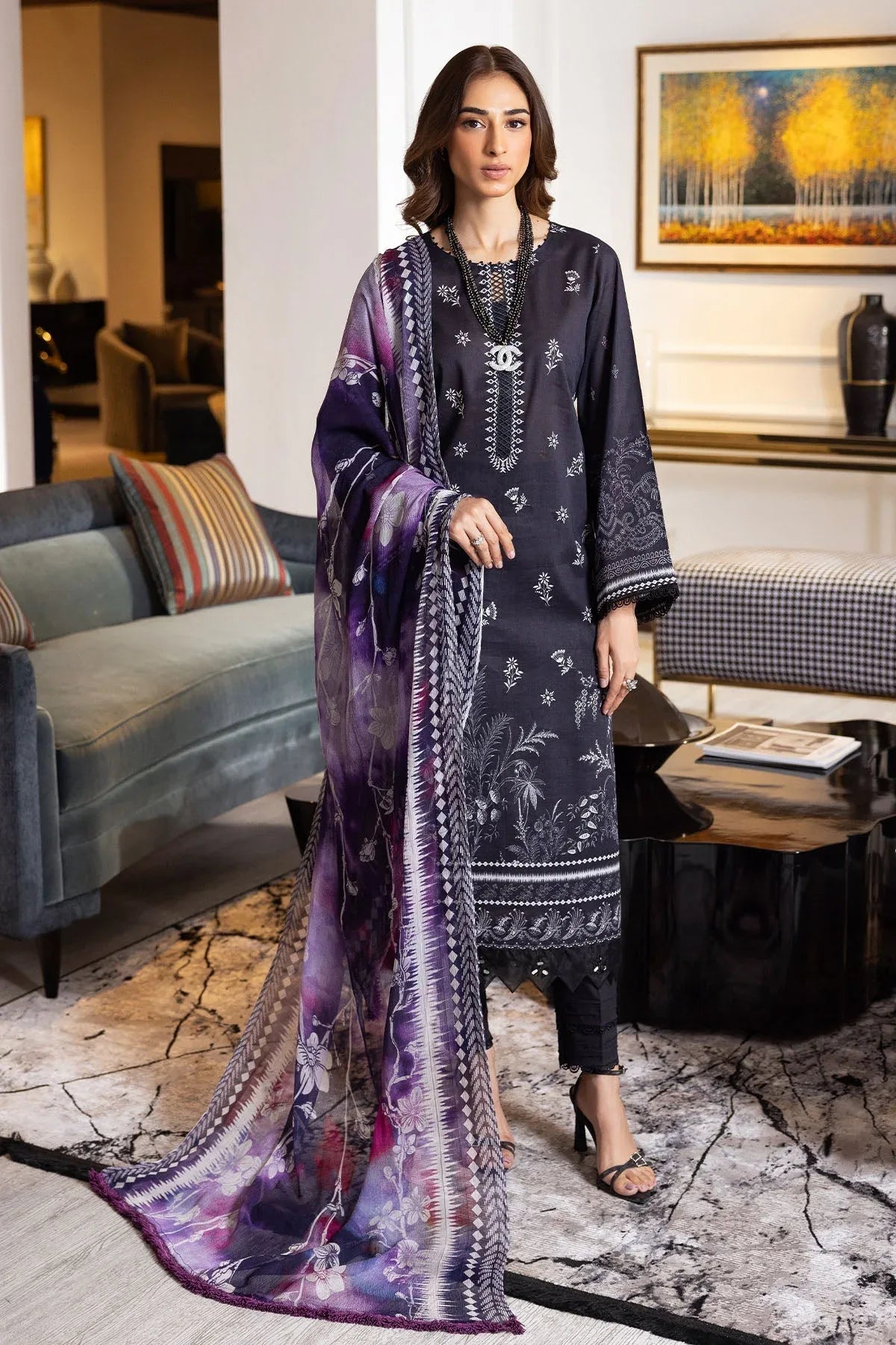Nureh | Printed lawn 25 | SP-118 - Aqsa Fabrics