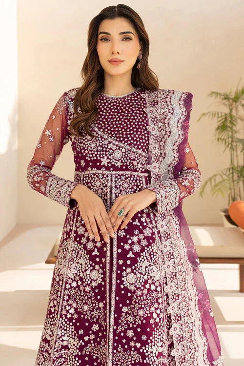 Farasha | Lu Zella Premium Formals 25 | Merlot Dust - Aqsa Fabrics