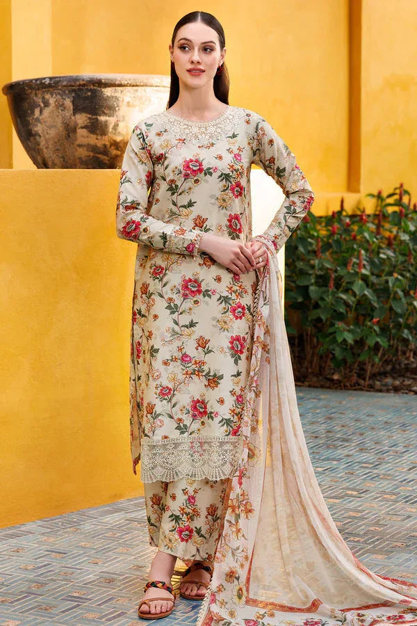 Farasha | Printed Essentials | Ivory Dusk - Aqsa Fabrics