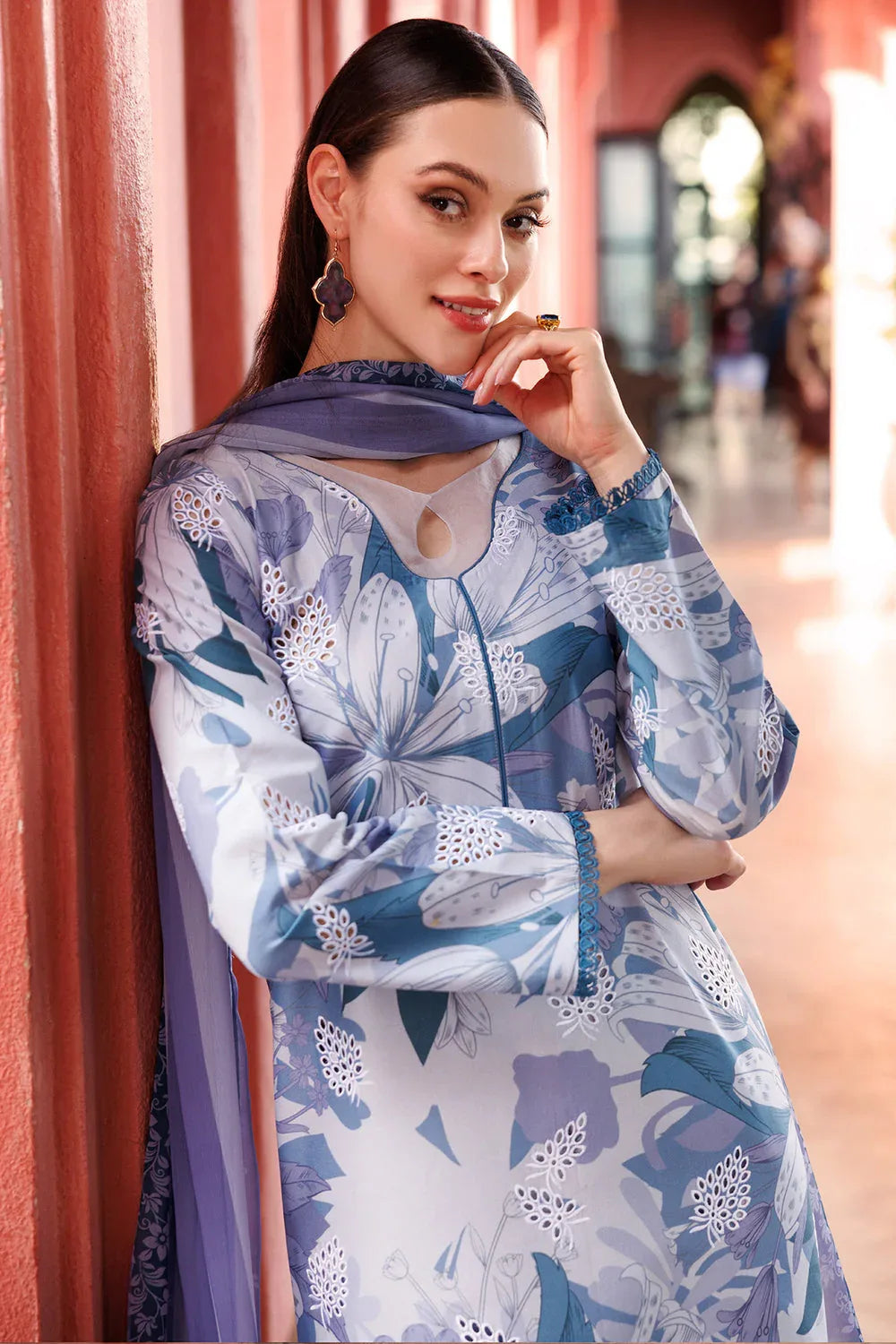 Farasha | Printed Essentials | Blue Passion - Aqsa Fabrics