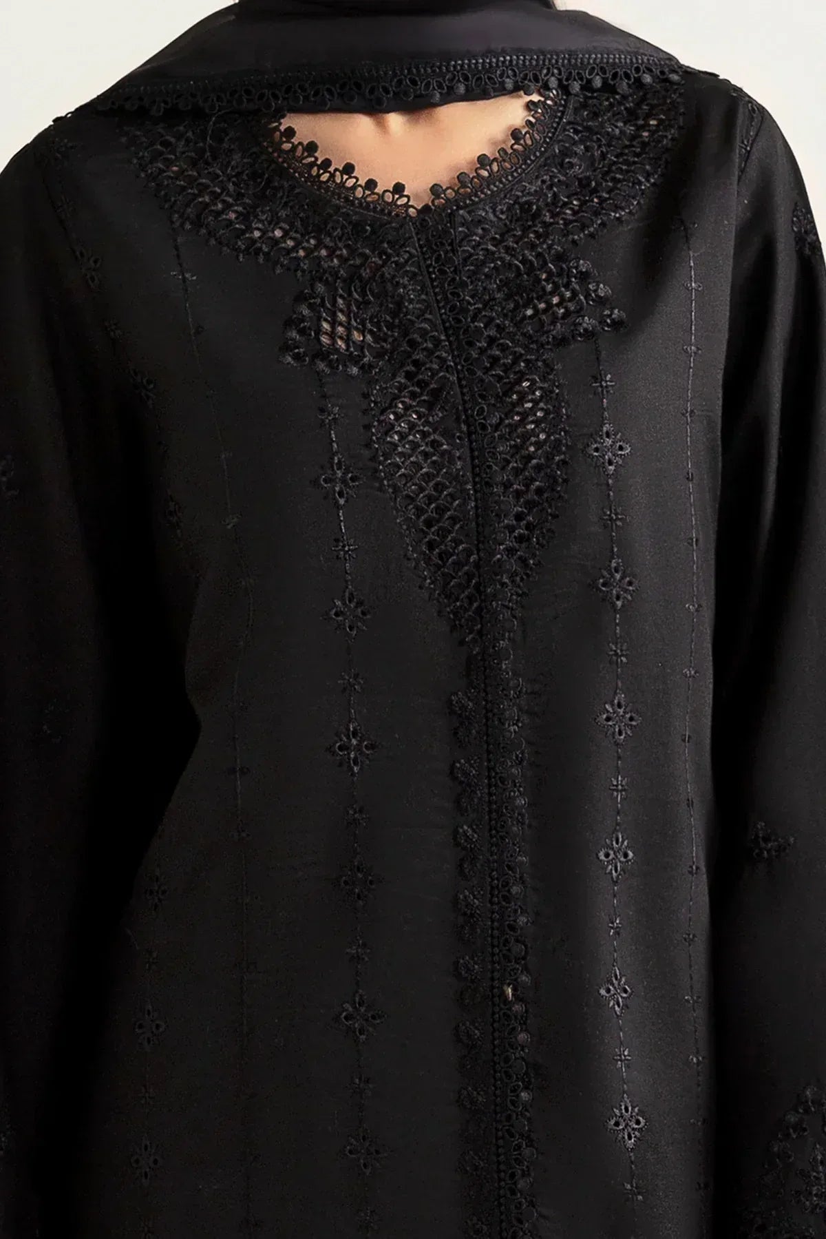 Afrozeh | Basic Pret 25 | Charcoal Nior - Aqsa Fabrics