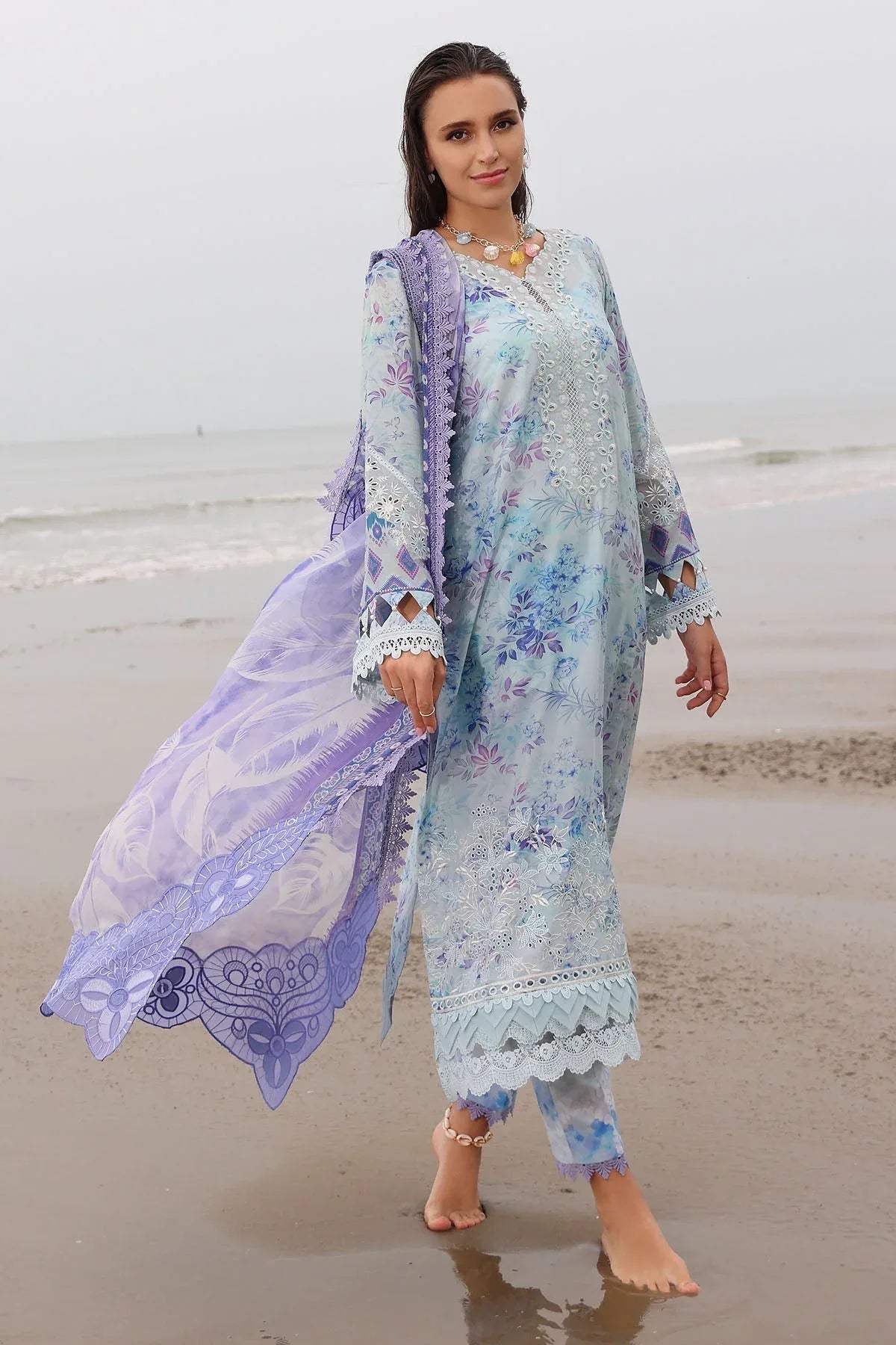 Nureh | Gardenia Embroidered Lawn 25 | NSG-176 - Aqsa Fabrics