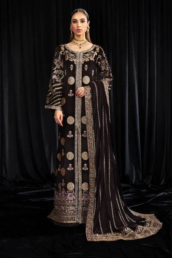 Nureh | Maya Velvet 23 | Moore - Aqsa Fabrics