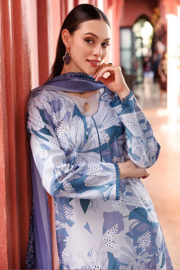 Farasha | Printed Essentials | Blue Passion - Aqsa Fabrics