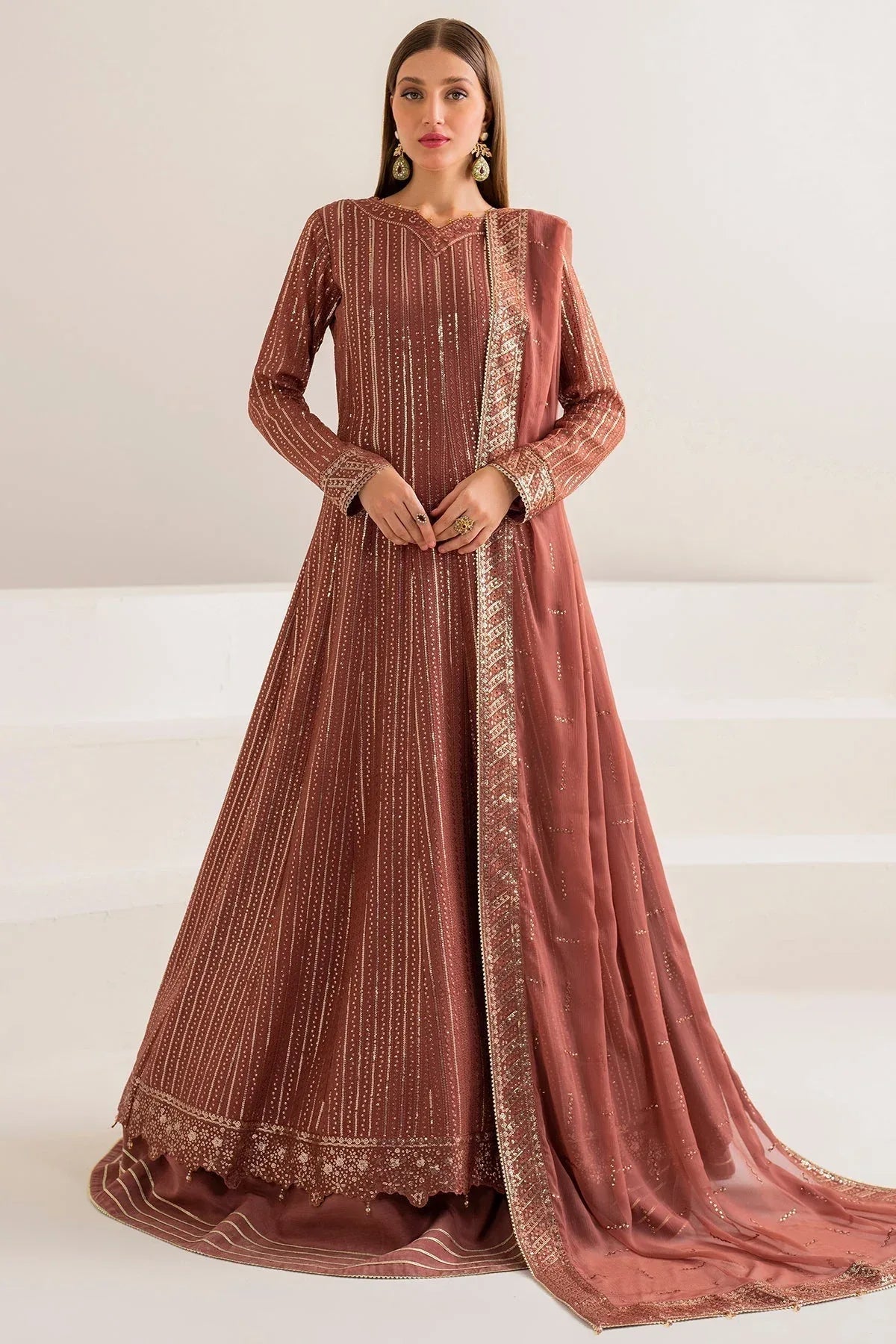 Farasha | Lumiere Formals | RUSSET - Aqsa Fabrics