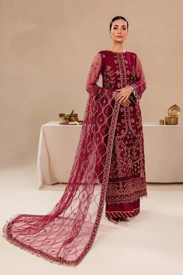 Farasha | Lumiere Formals |ROUGE PINK - Aqsa Fabrics
