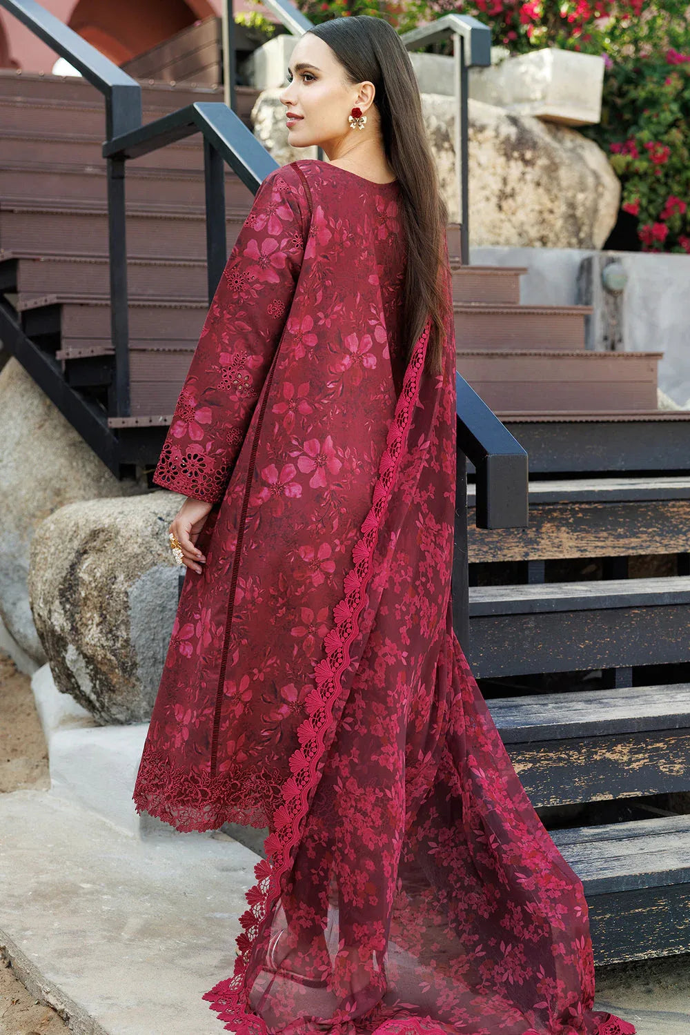 Farasha | Printed Essentials | Merlot Muse - Aqsa Fabrics