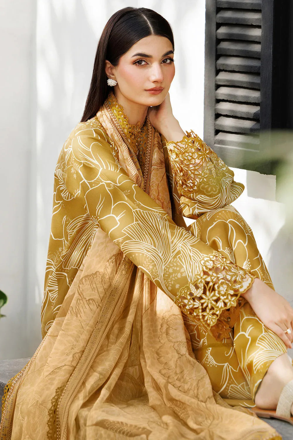Farasha | Printed Essentials | Dune Aura - Aqsa Fabrics
