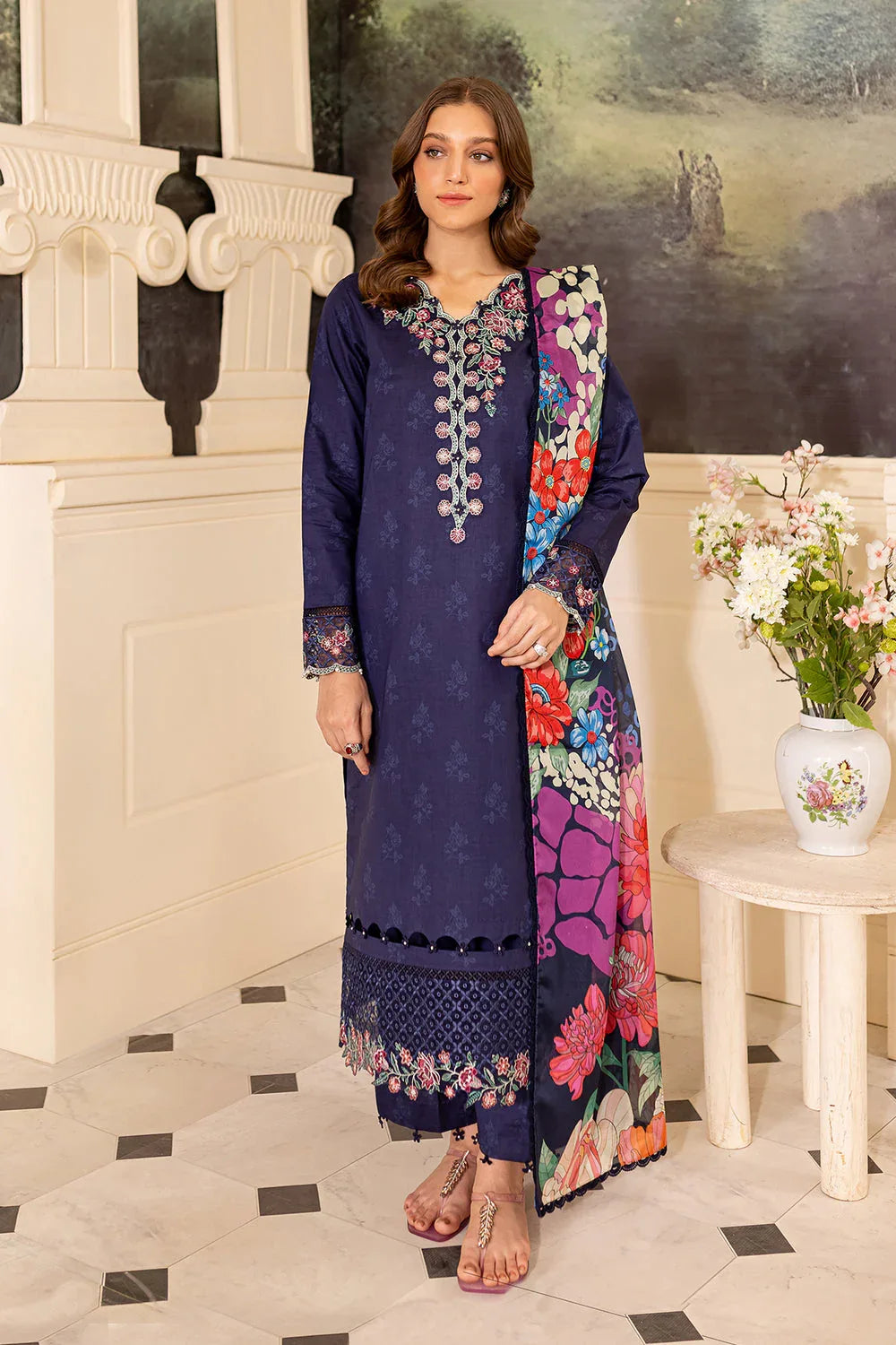 Farasha | Seraya Lawn 24 | INDIGO - Aqsa Fabrics