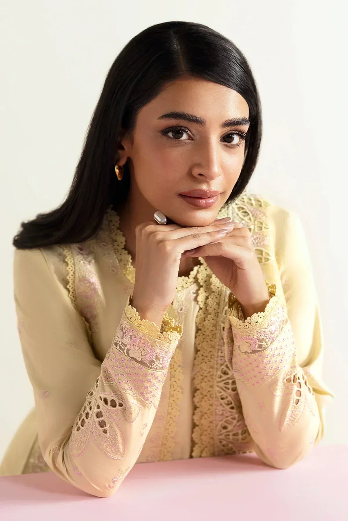 Afrozeh | Basic Pret 25 | Lemon lush - Aqsa Fabrics