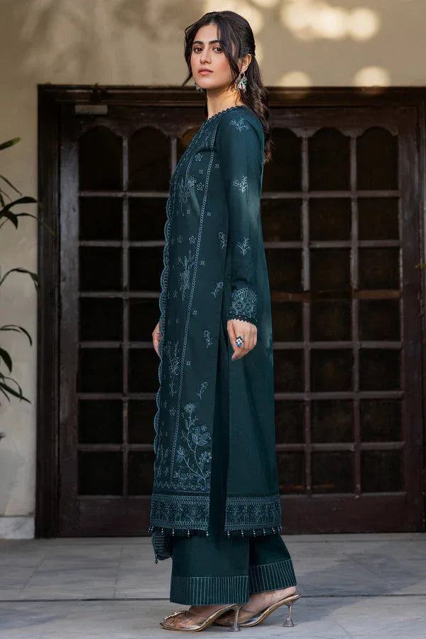 Farasha | Summer Weaves Embroidered Lawn | Teal Serenity - Aqsa Fabrics